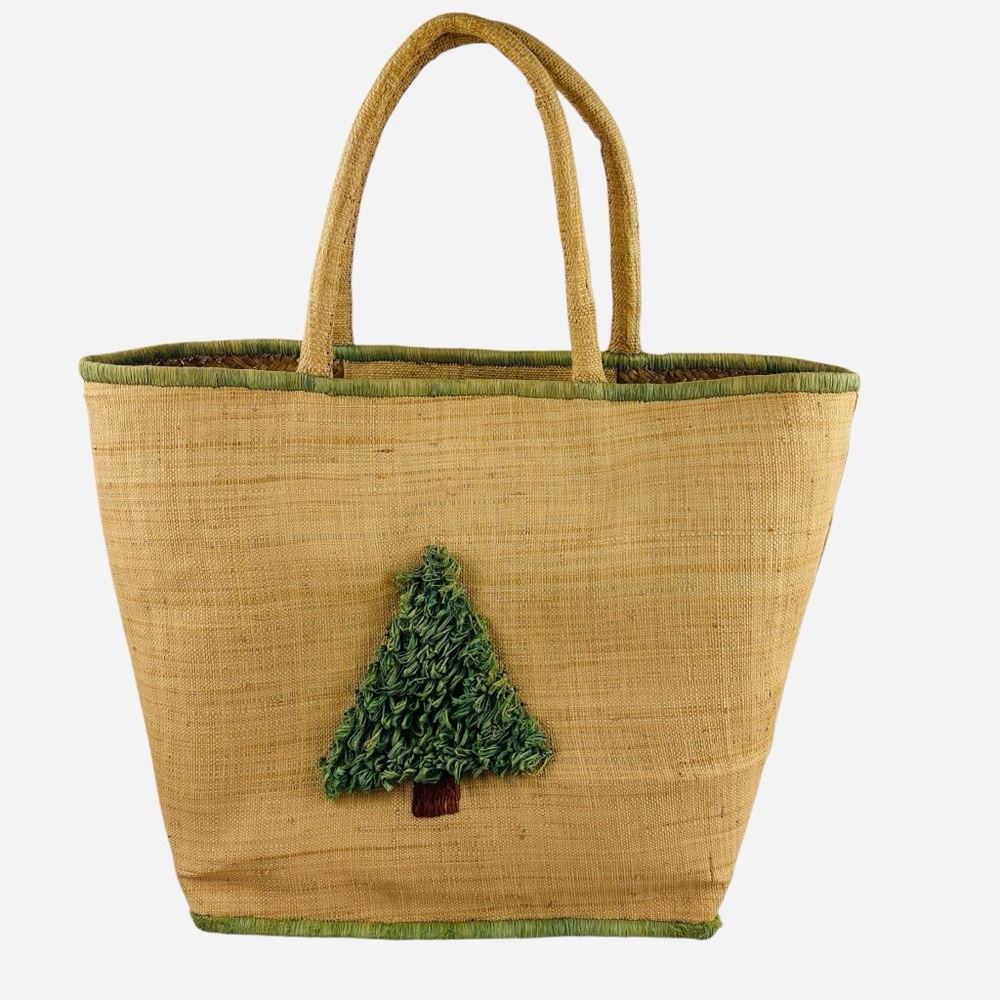 VTG Savannah Uniquely Handmade Woven Grass Straw Large Open Top Tote Bag